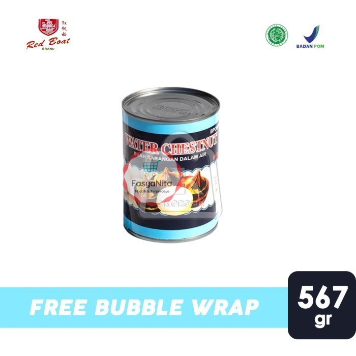 Buah Sarangan Kaleng / Water Chestnut RED BOAT (Kaleng 567g) - FasyAnita Mart Denpasar