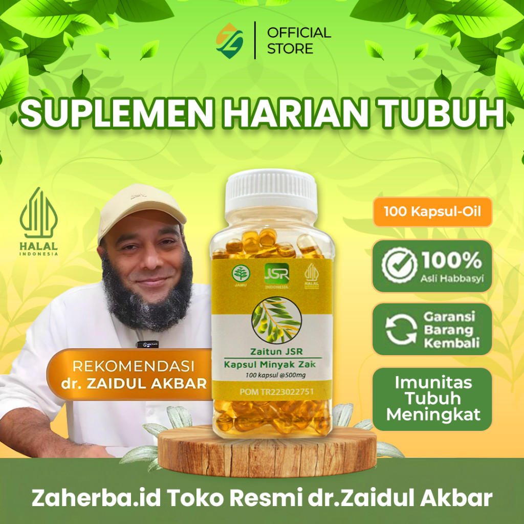 azmud.shop Minyak Zaitun JSR dr Zaidul Akbar - isi 100 kapsul Zaitun Asli Khas JSR / Produk Original