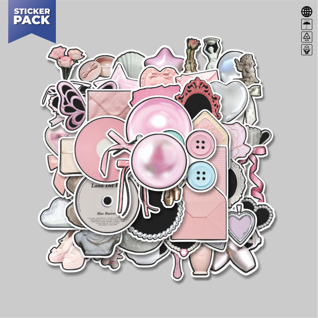 

[100PCS]Stiker Pack Stiker Coquette Retro Aesthetic Mix 1 Aesthetic Vinyl Anti Air Dekorasi Sticker Laptop Buku Journal Koper Helm Casing HP Gitar Helm Skateboard