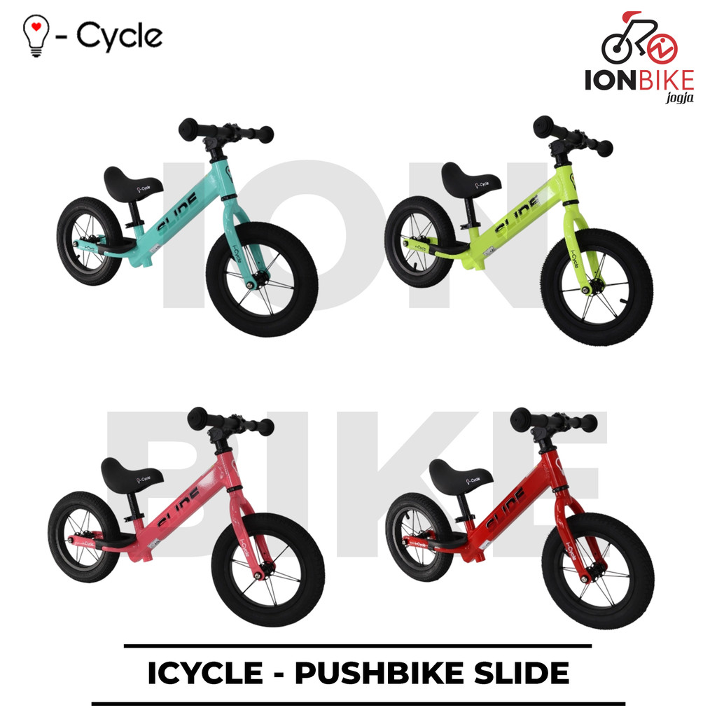 Push Bike ICYCLE SLIDE Balance Bike Pushbike Ringan Alloy Sepeda Anak Belajar Keseimbangan Tanpa Ped