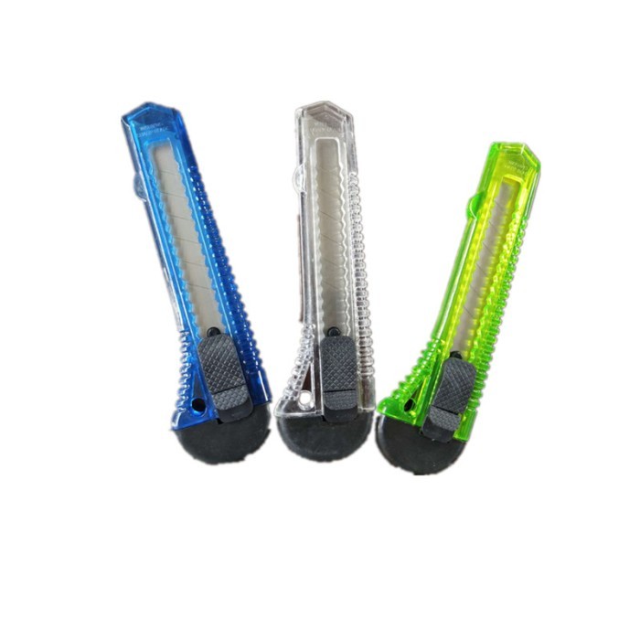 

Cutter Pisau Potong Besar Plastik Transparan Safe Lock 18m