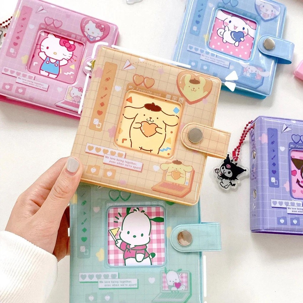 

Sanrio Anime Mini Photo Album Hello Kitty Kuromi My Melody Card Book Purin Cinnamoroll Photo Storage Book Kid Gifts