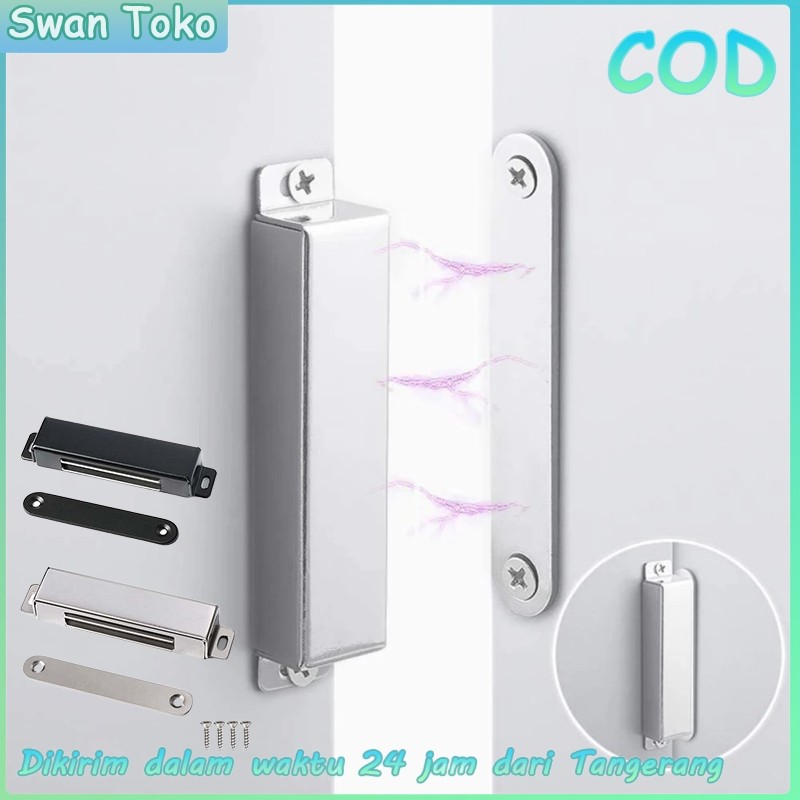 Magnet Pintu Lemari Kabinet Magnet Plat Kuat Penutup Pintu Lurus Magnet Pintu Sliding - Swan