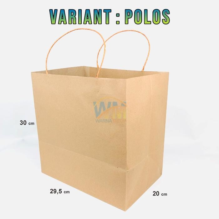 

TERBARU!!! Paper Bag Donat Kraft / Kantong Donat Kraft / Tas Kertas UK 29,5x20 - POLOS