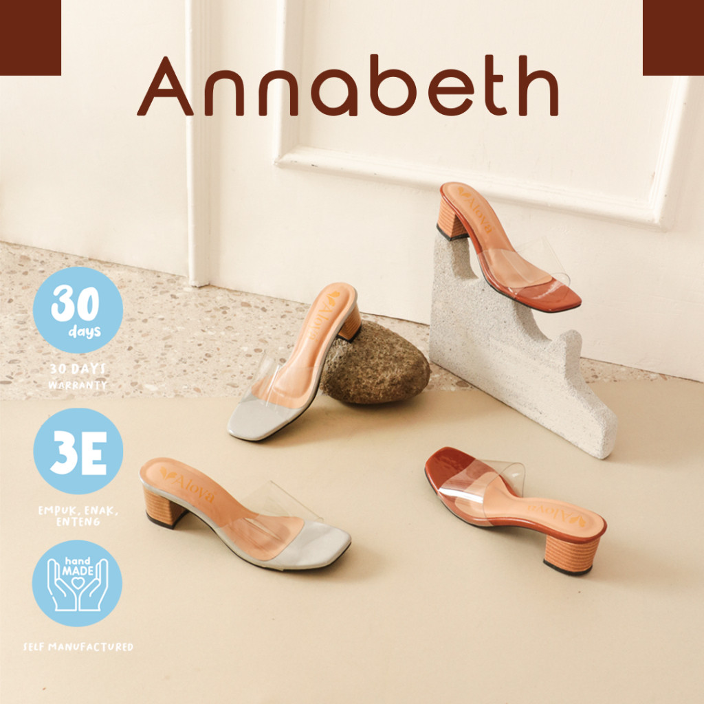 Women Shoes Sepatu Sendal Sandal Open Toe Terbuka Strap Bening Transparant Heels Wanita Hak 5cm (UAL