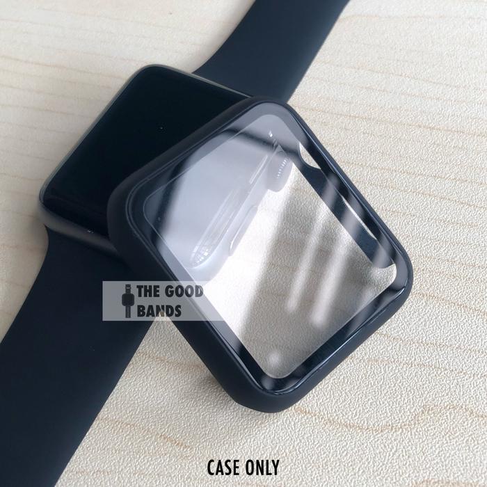 Case Apple Watch 6 SE Casing & Glass Full Cover TG Hard 40mm 44mm - BLACK, 46MM Seri 10