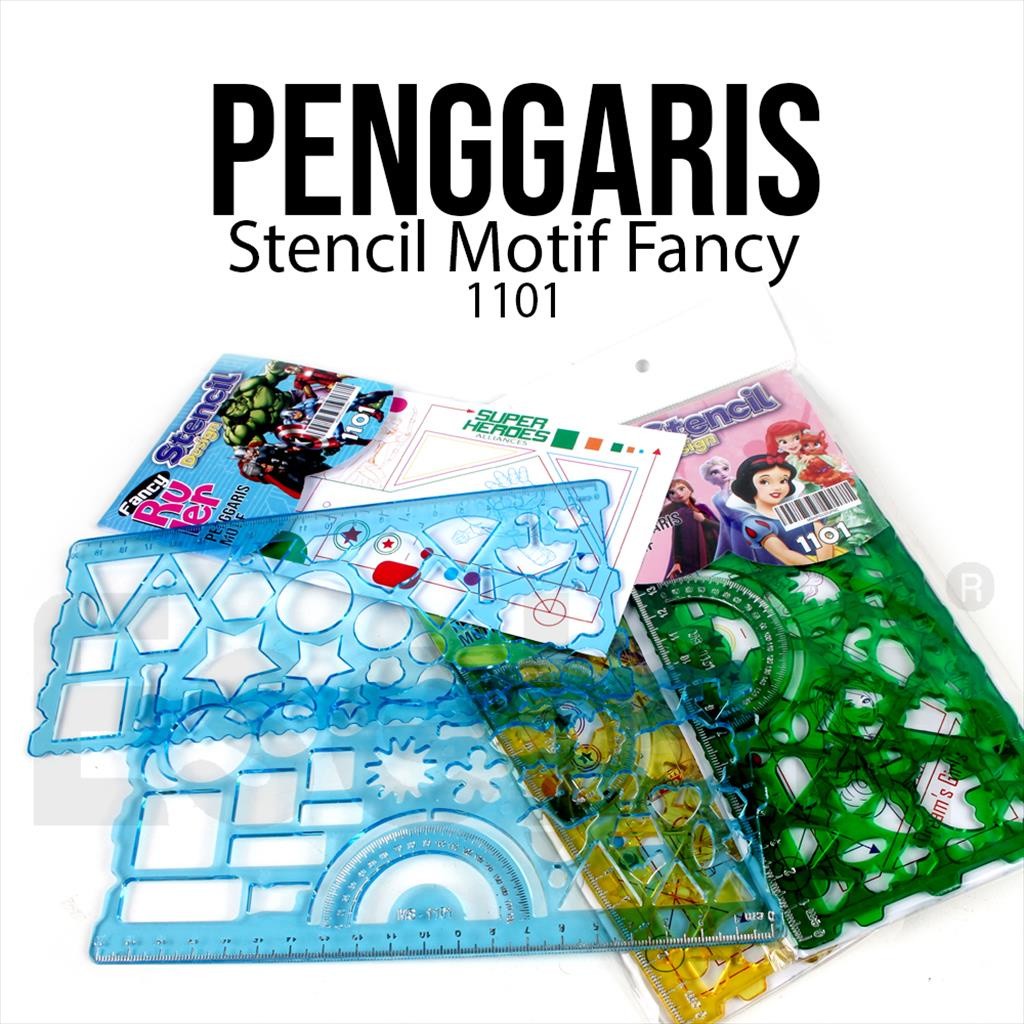

♚1set isi 2 Penggaris Motif Bentuk Stencil 1101 / Penggaris Design♚