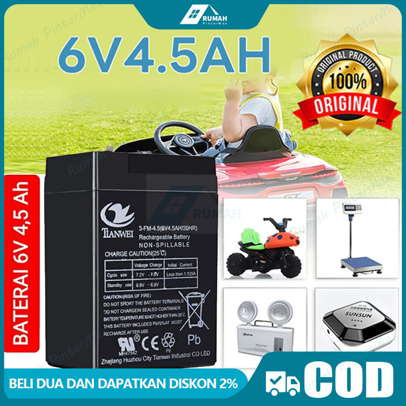 Aki kering 6v 4.5ah/ aki kering genset 6v 20ah/Aki Timbangan Digital VRLA SINUS 6V 4Ah 4.5Ah Aki Eme
