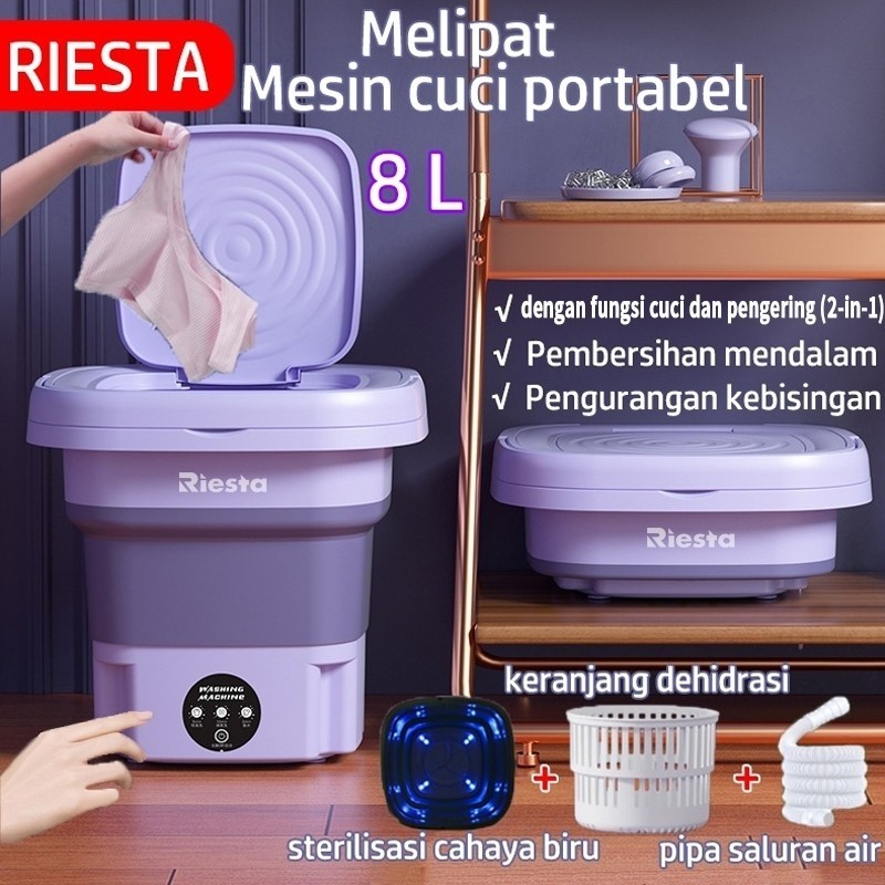 ROMYON Mesin Cuci Mini Portable 2 Tabung 8L Mesin Cuci tanpa listrik untuk anak kos