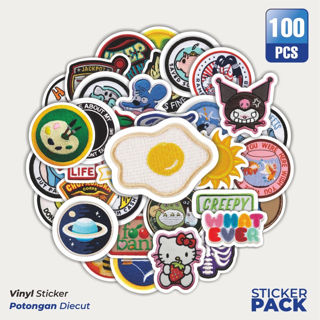 

Super Hemat! 100 PCS Stiker Patch V8 Waterproof Aesthetic- Untuk Laptop, Motor, dan Helm - Paper Stationery Pack