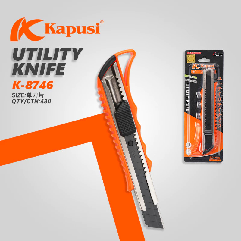 

Pisau Cutter/Utility Knife / Ukuran 18mm K-8746 Kapusi