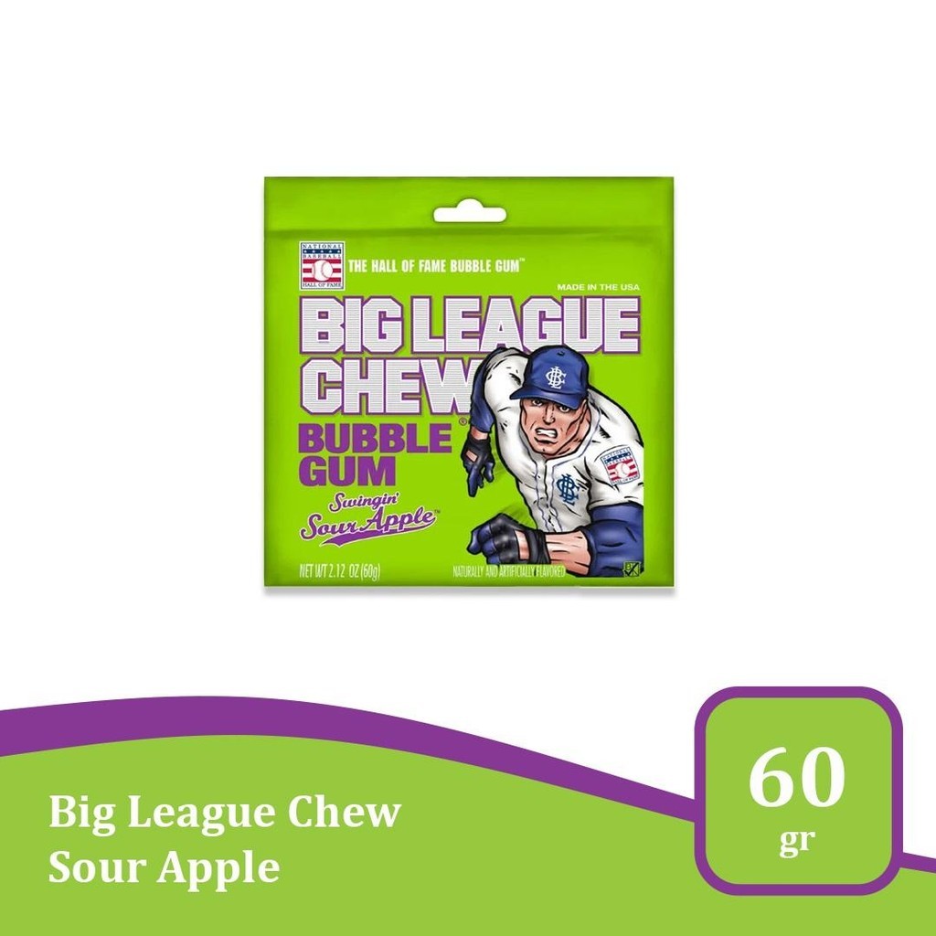 

Big League Chew Sour Apple 2.12 Oz - permen karet import USA