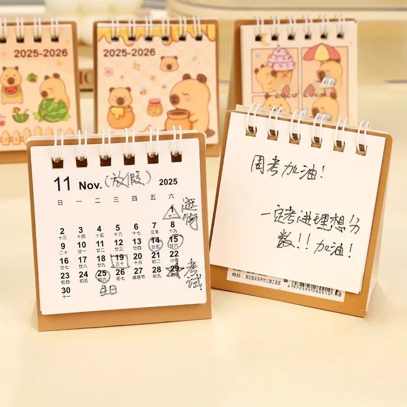 

2026 Mini Desk Calendar Simple Creative Coil Planner Small Desktop Decoration Office Stationery for Business And Creative Women