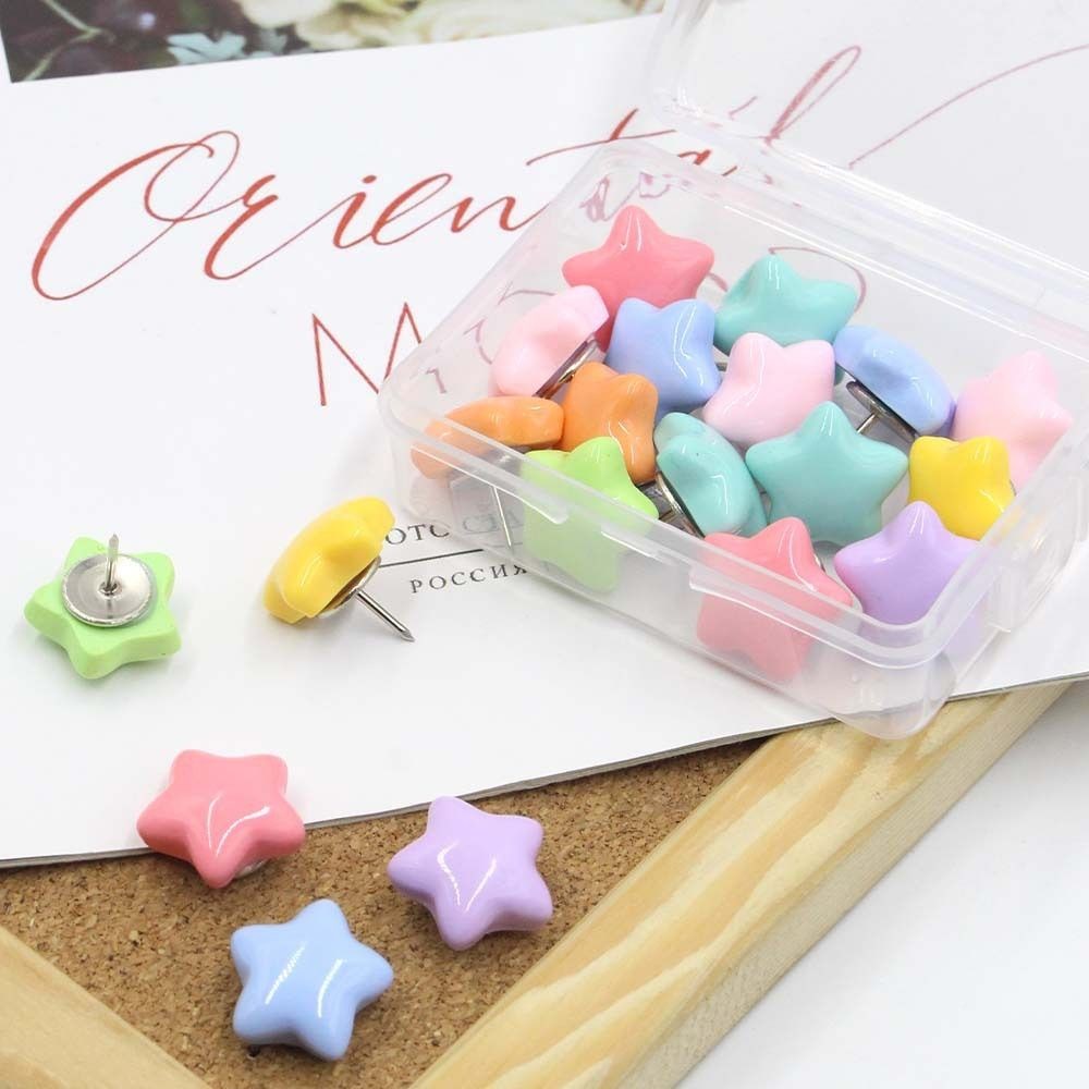 

20/50Pcs DIY Pentagram Push Pins Macaron Creative Thumb Tacks Colorful Multifunctional Decorative Studs Office Binding Supplies