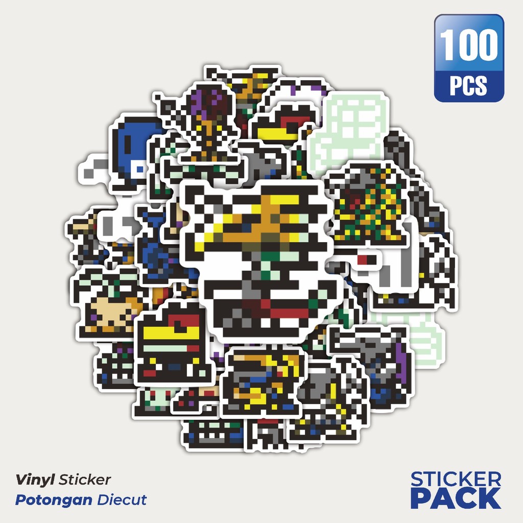 

Super Hemat! 100 PCS Stiker Pixel Digimon V14 Waterproof Aesthetic- Untuk Laptop, Motor, dan Helm - Paper Stationery Pack
