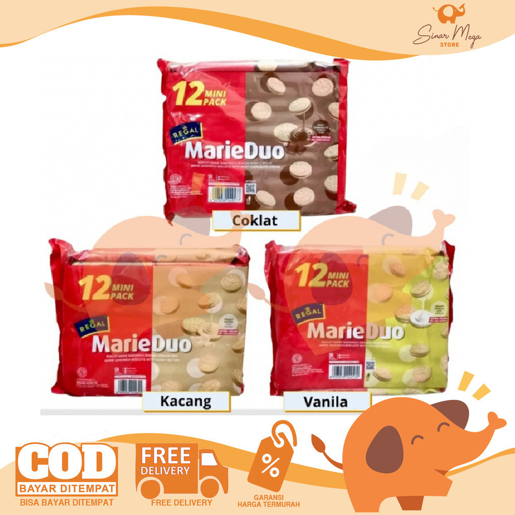 Regal Marie Duo isi 12 Mini Pack Biskuit Marie Sandwich Murah