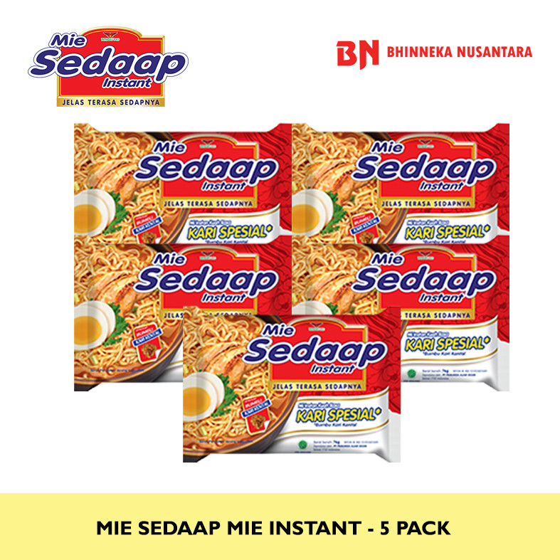 

Sedaap Mie Instan Kari Kental Spesial 75 gr - 5 Pack