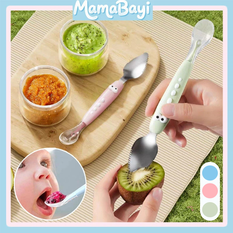 Berkepala Dua Sendok Makan Baby Sendok Makan Silicon Bpa Free Kerok Bayi Mpasi Sendok Buah Sendok Bayi