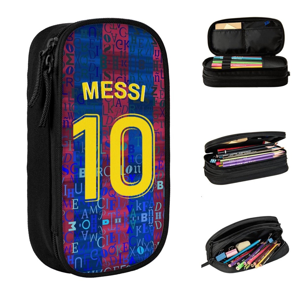 

Number 10 Football Soccer Pencil Case Messied Pencilcases Pen Box for Girls Boys Large Storage Bag Students School Gift