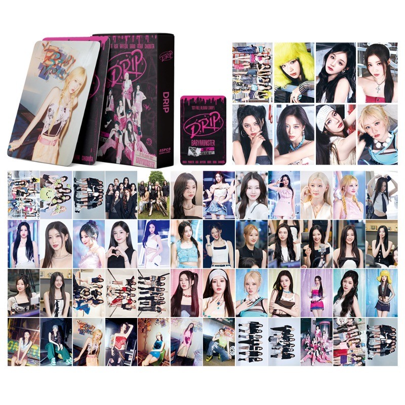 

55pcs/set Kpop BABY MONSTER Lomo Cards New Photo Album DRIP RAMI AHYEON BABYMONSTER Photocards High Quality Poster Postcard