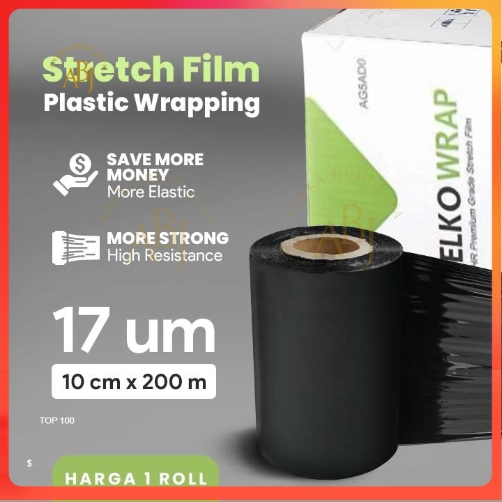 

TERMURAH - Plastik Wrapping, STRETCH FILM 10 CM BLACK -