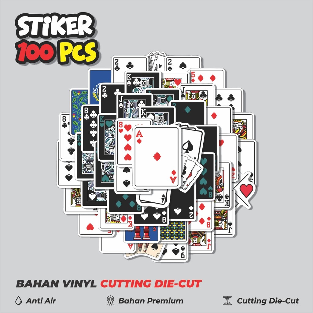 

Terbaru! 50 pcs Stiker Kartu Poker V4 Dekorasi Lucu Kreatif untuk Notebook, Skateboard, HP