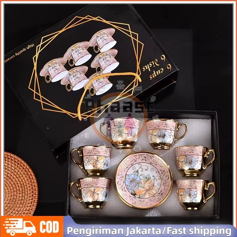 

Rhaast Set Cangkir Dan Piring Keramik Eropa / Hampers Kado Cangkir Keramik Set / Set Cangkir Hadiah Pernikahan