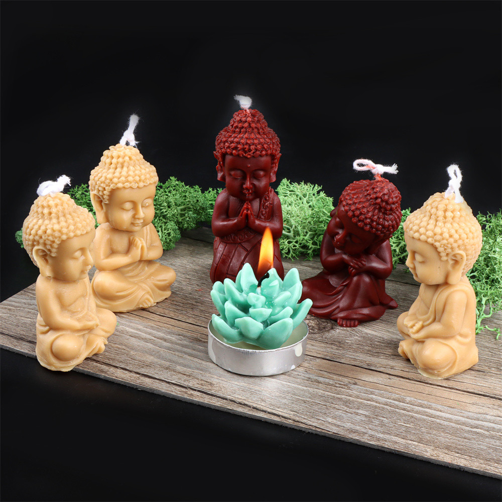 

DIY Buddha Candle Silicone Mold 3D Buddha Soap Resin Mold Festival Gift Making Church Candle Production Supplies