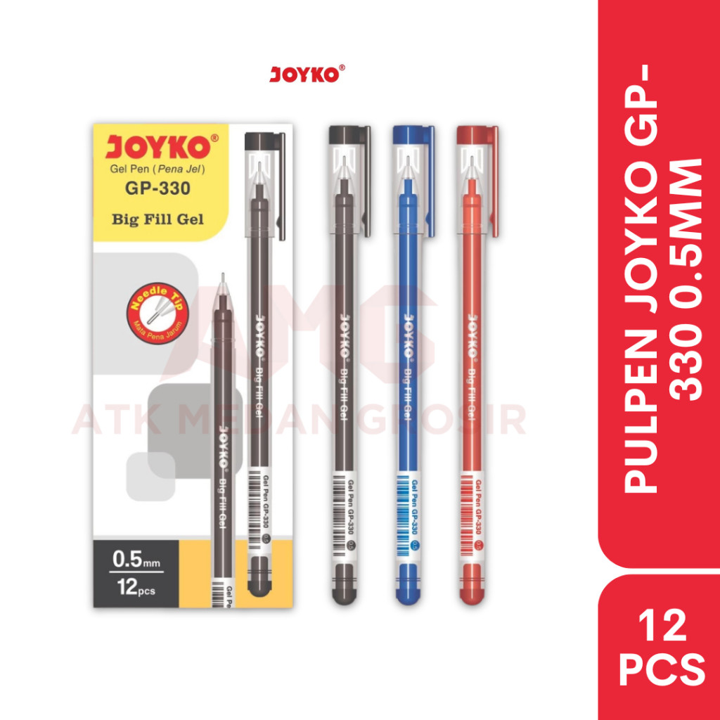 

PULPEN GEL JOYKO GP-330 BIG FILL GEL 0.5MM ISI 12 PCS TINTA HITAM