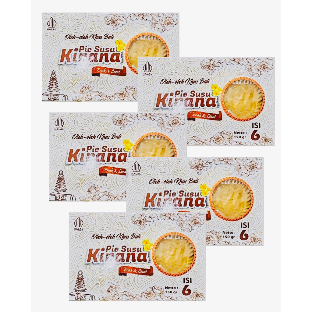 

Paket 5 box PIE SUSU KIRANA rasa ORIGINAL (kemasan 6pcs) | Pie Susu Bali | Oleh-oleh Khas Bali