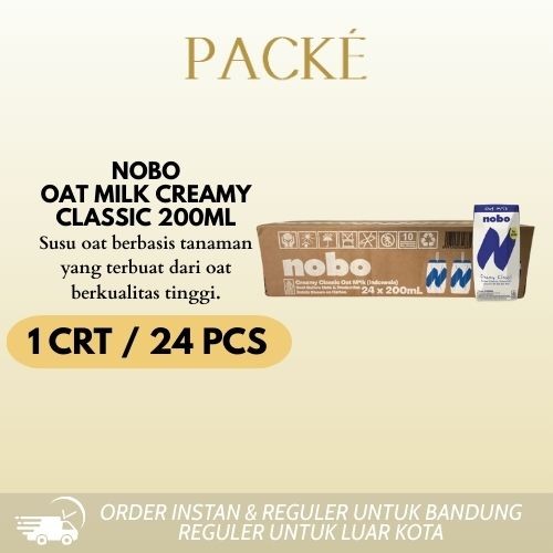 

Oatside Nobo Creamy Classic / Oat Milk / Oat Drink / Minuman Bergizi Kemasan 200ml 1Karton 24pcs