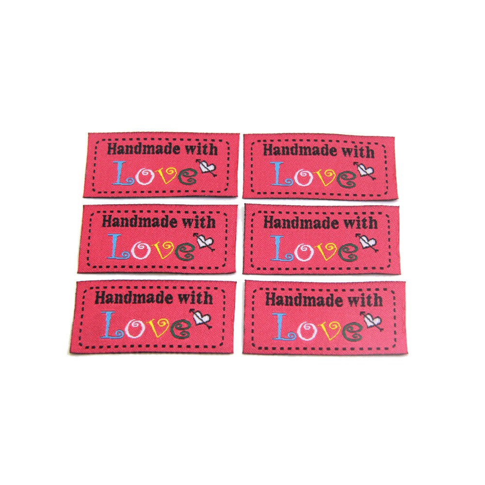

24PC Gradients LOVE Handmade Cloth Label For Labels Accessories DIY Sewing Crafts Tags Bags Decor Accessories