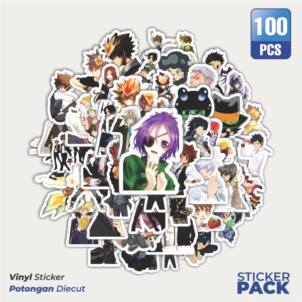 

100 PCS STIKER Stiker Anime Series Reborn Karakter Mix 1 Waterproof Aesthetic- Untuk Laptop, Motor, dan Helm - Paper Stationery Pack