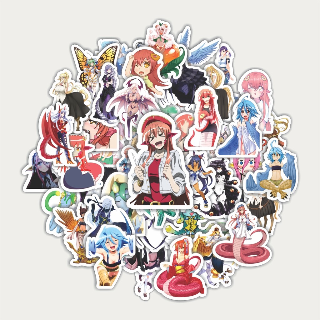 

Sticker Pack Stiker Anime Series Monster Musume Karakter V2 | Sticker TUMBLR | Stiker LAPTOP KOPER HELM