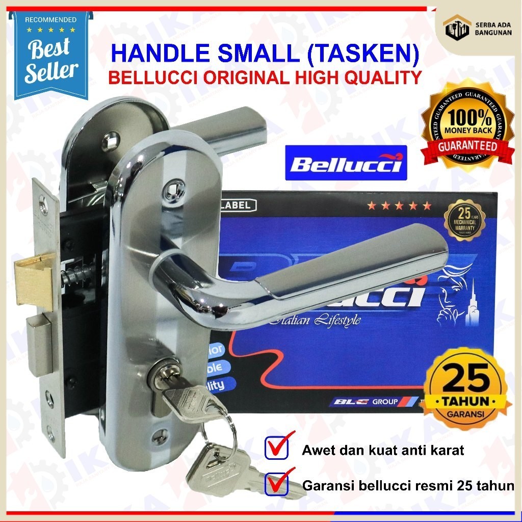 SAB Kunci Pintu kecil Silinder Bellucci Tasken l Gagang Rumah l Handle Full Set I Kunci pintu kamar 