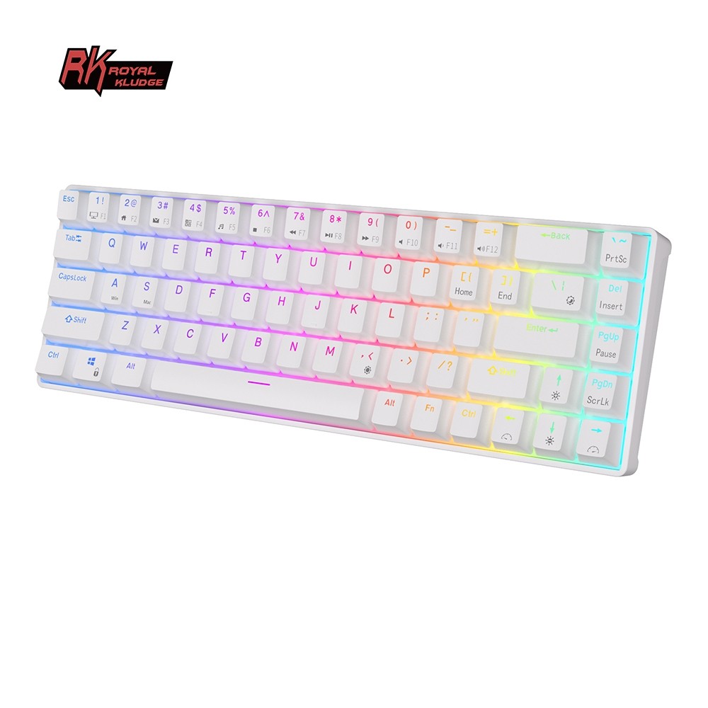RK Royal Kludge RK68 RGB White 68 Keys Wired keyboard