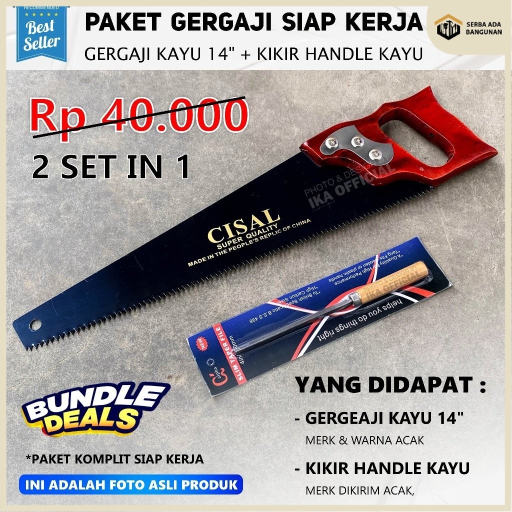 SAB Gergaji Serbaguna / Gergaji kayu / Gergaji kayu baja asli / Gergaji potong kayu + Bonus Kikir