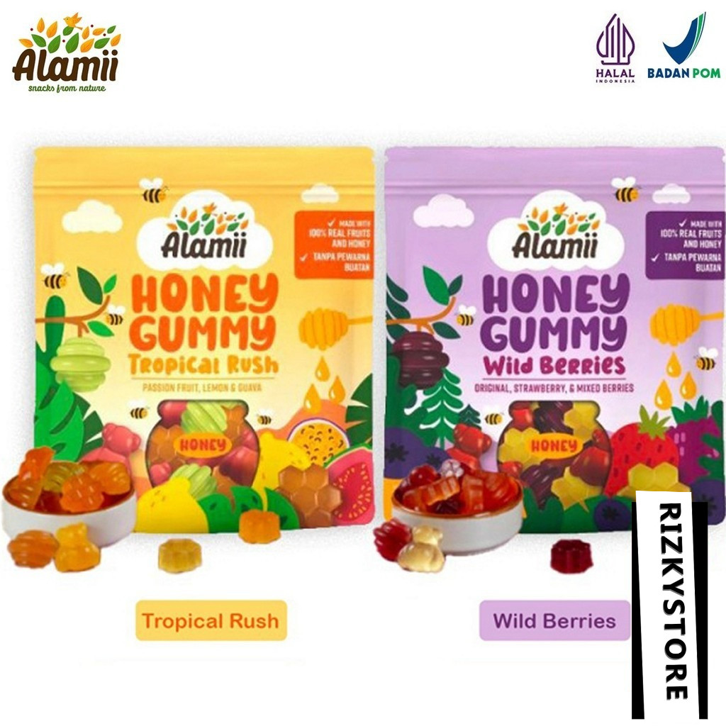 

Alamii Original 40g Permen Jelly Madu Cemilan Less Sugar Rendah Gula Wild Berries Tropical Rush Gummy Cupliss