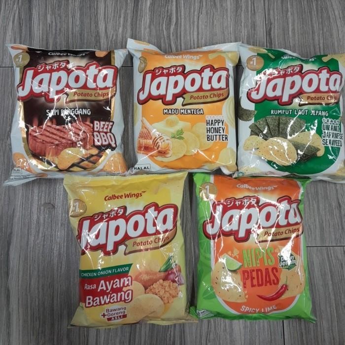 

Japota Potato Chips 68gr Rasa Beef BBQ / Seaweed / Honey Butter / Ayam Bawang / Spicy Lime