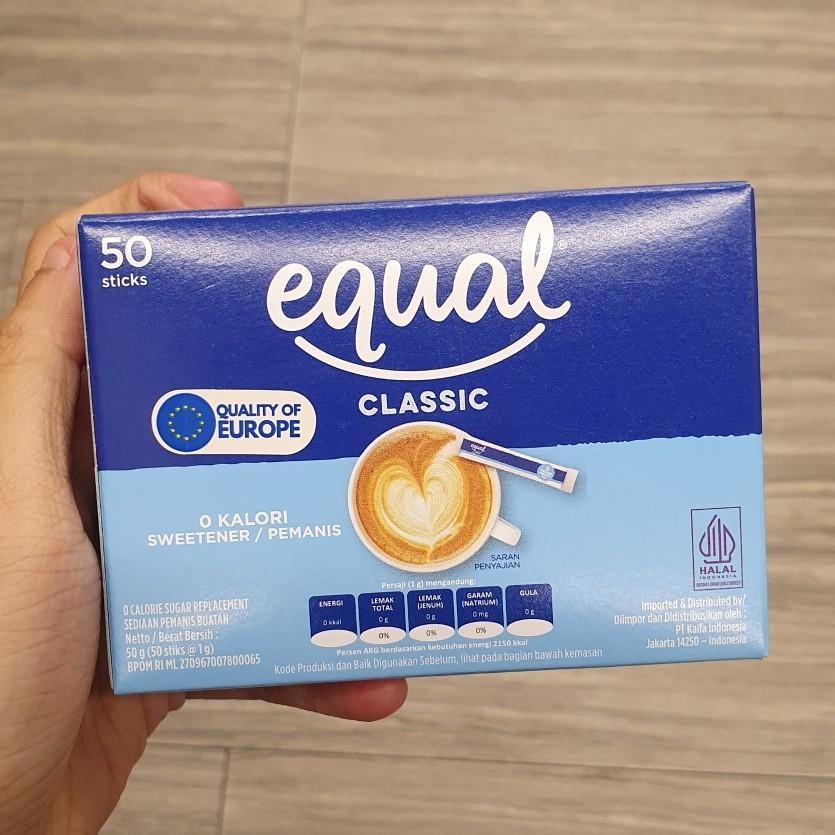 

Equal Classic Sweetener Pengganti Gula 0 Kalori ( 50 Sticks )