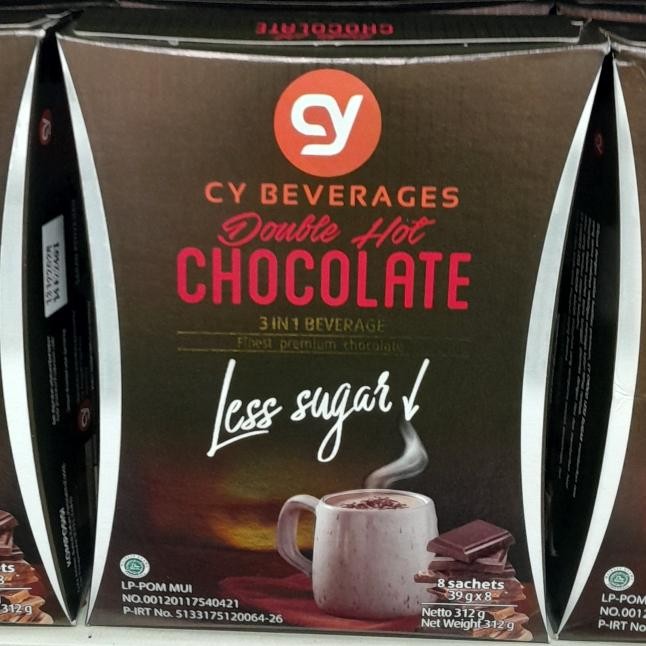 

CY Beverages Choco Double HOT Chocolate 3 in 1 Minuman Coklat LESS SUGAR ( 8 Sachet )
