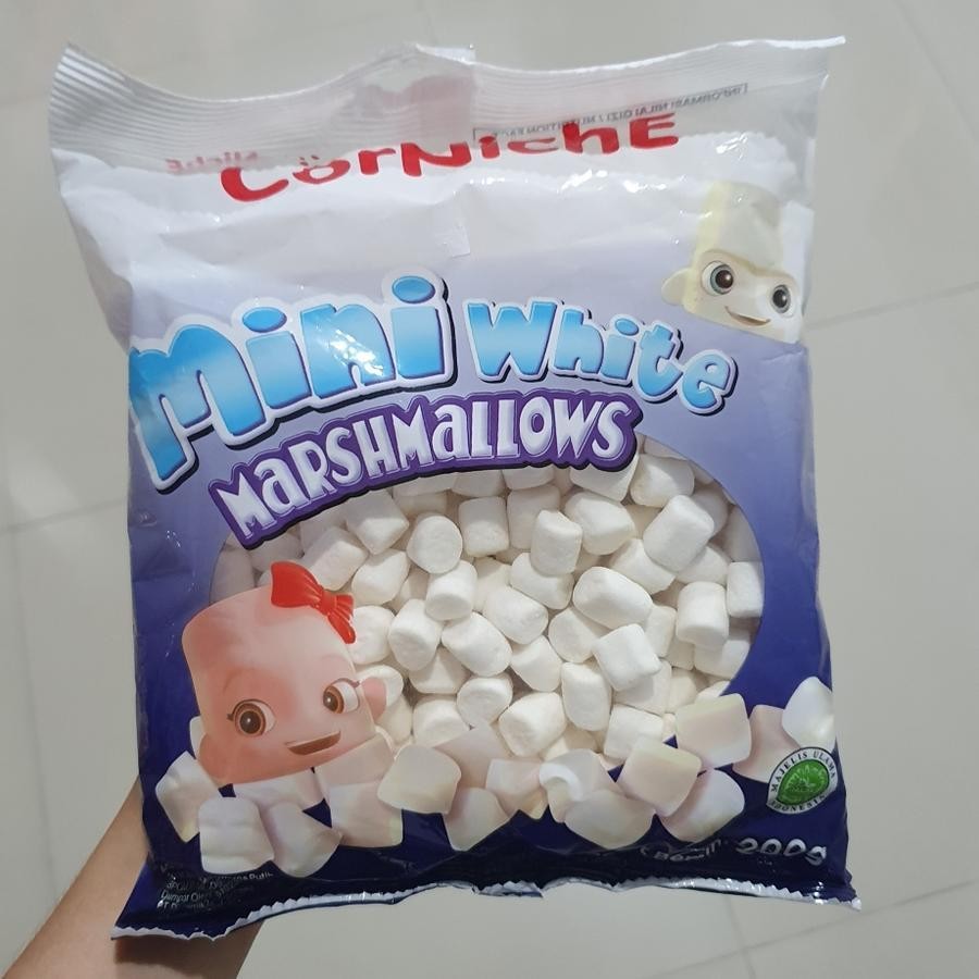 

Corniche Mini White Marshmallows Candy Permen Marshmallow 200gr