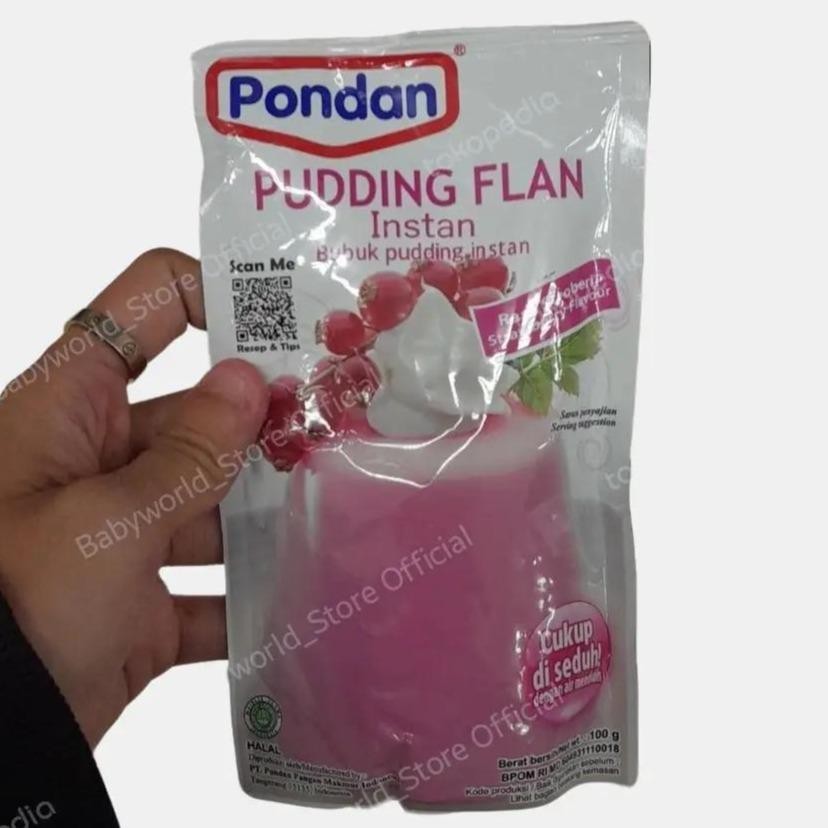 

Pondan Pudding Flan Instan Bubuk Pudding Rasa Stroberi 100gr