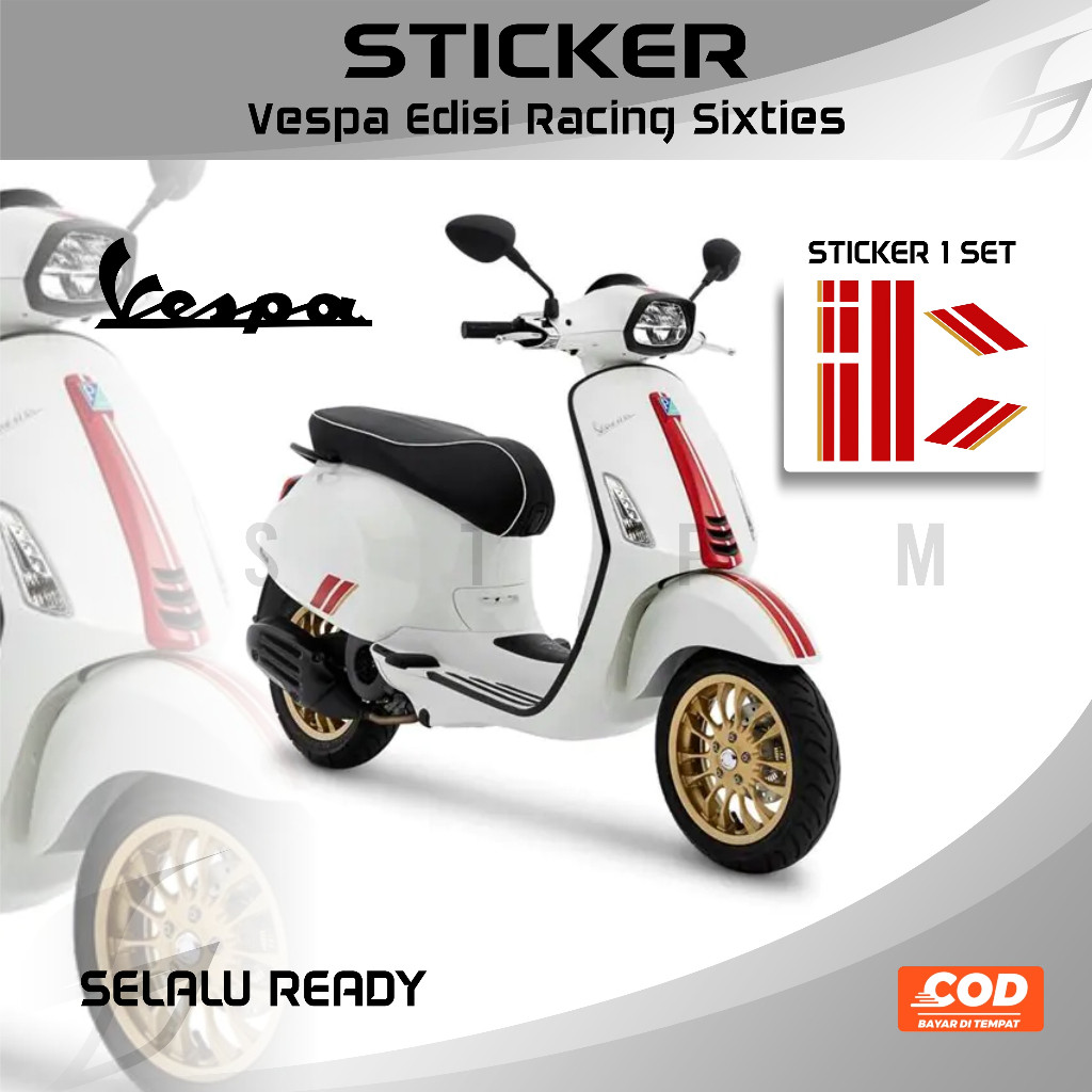 Scooter.pride STRIPING VESPA EDISI RACING SIXTIES STIKER VESPA EDISI RACING SIXTIES