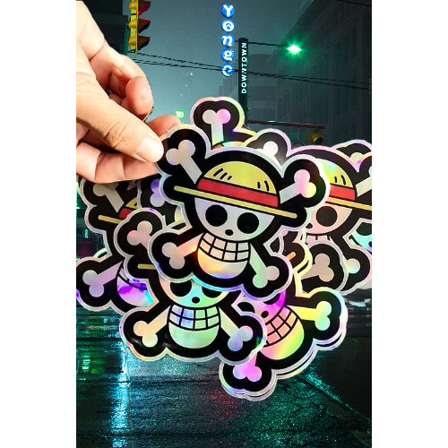 

Stiker OnePiece Hologram Viral Ukuran 12x10cm