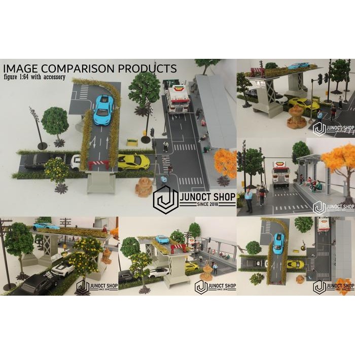 MINIATUR TIANG JEMBATAN SUPERIOR JALAN REL KERETA DIORAMA MAKET MAINAN - Hijau