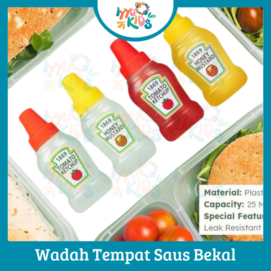 IYYO KIDS | PB20 Botol Saus Bento / Botol Saos Tomat Sambal Anak / Wadah Tempat Saus Bekal / Garpu B