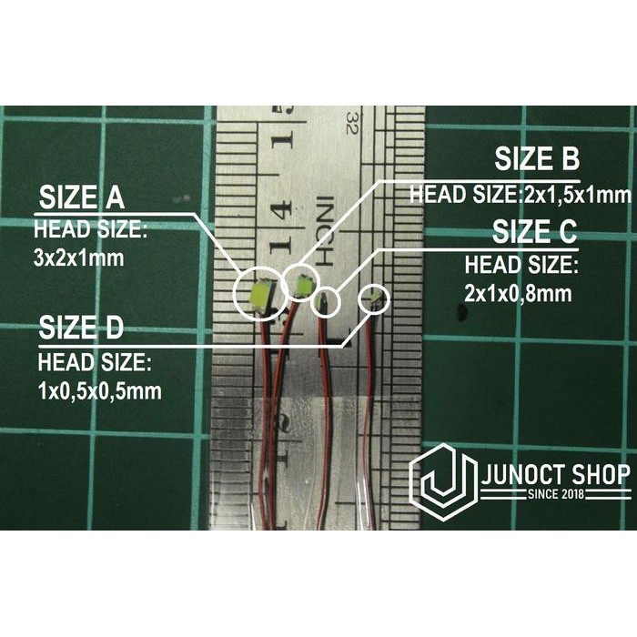 LAMPU LED KECIL DENGAN KABEL SIZE C - MAKET DIORAMA MINIATUR ASESORIS - SIZEC-HIJAU