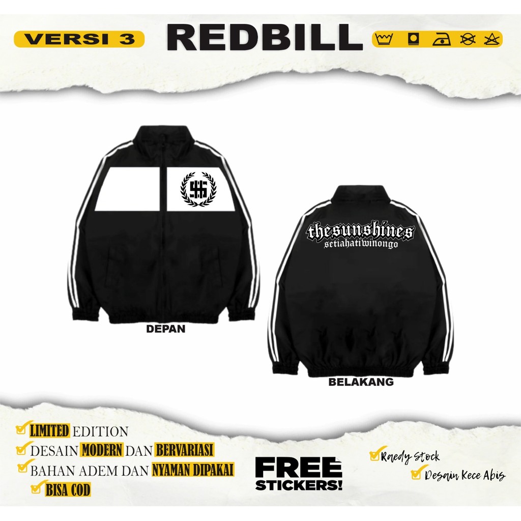 JAKET TRACKTOP PSHW SABLON MOTIF THE SUNSHINE SETIA HATI WINONGO BY REDBIL  RG3
