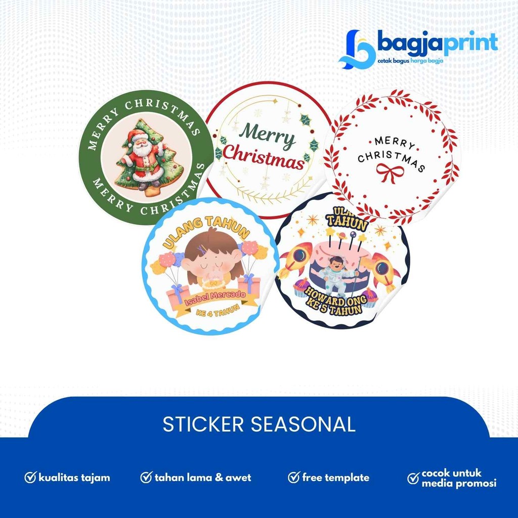

CETAK STIKER VINYL LABEL BULAT LABEL STIKER SEASONAL CUSTOM - REMBO PRINTING
